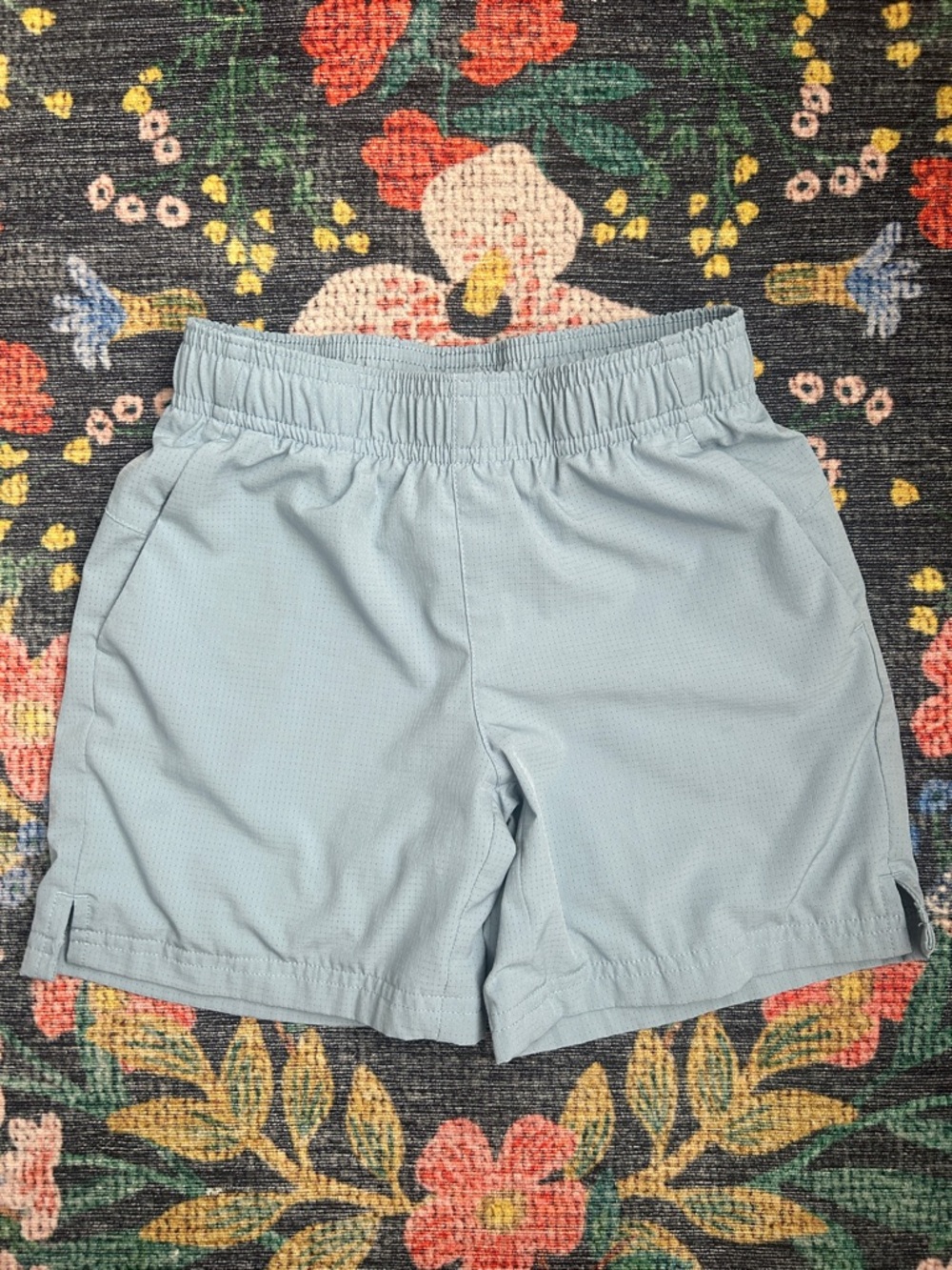 All in Motion Boys Drawstring Blue/Gray Shorts, Size Small (6-7)